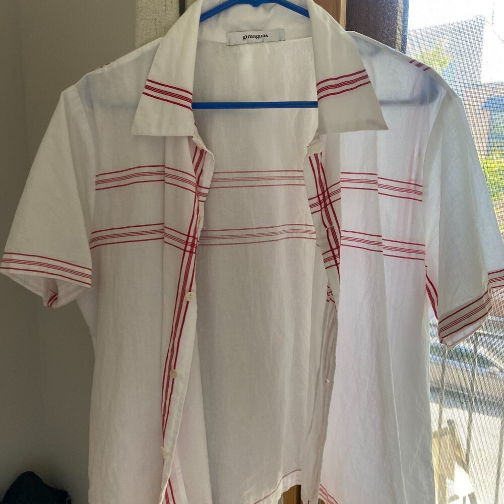 White and red shirt
